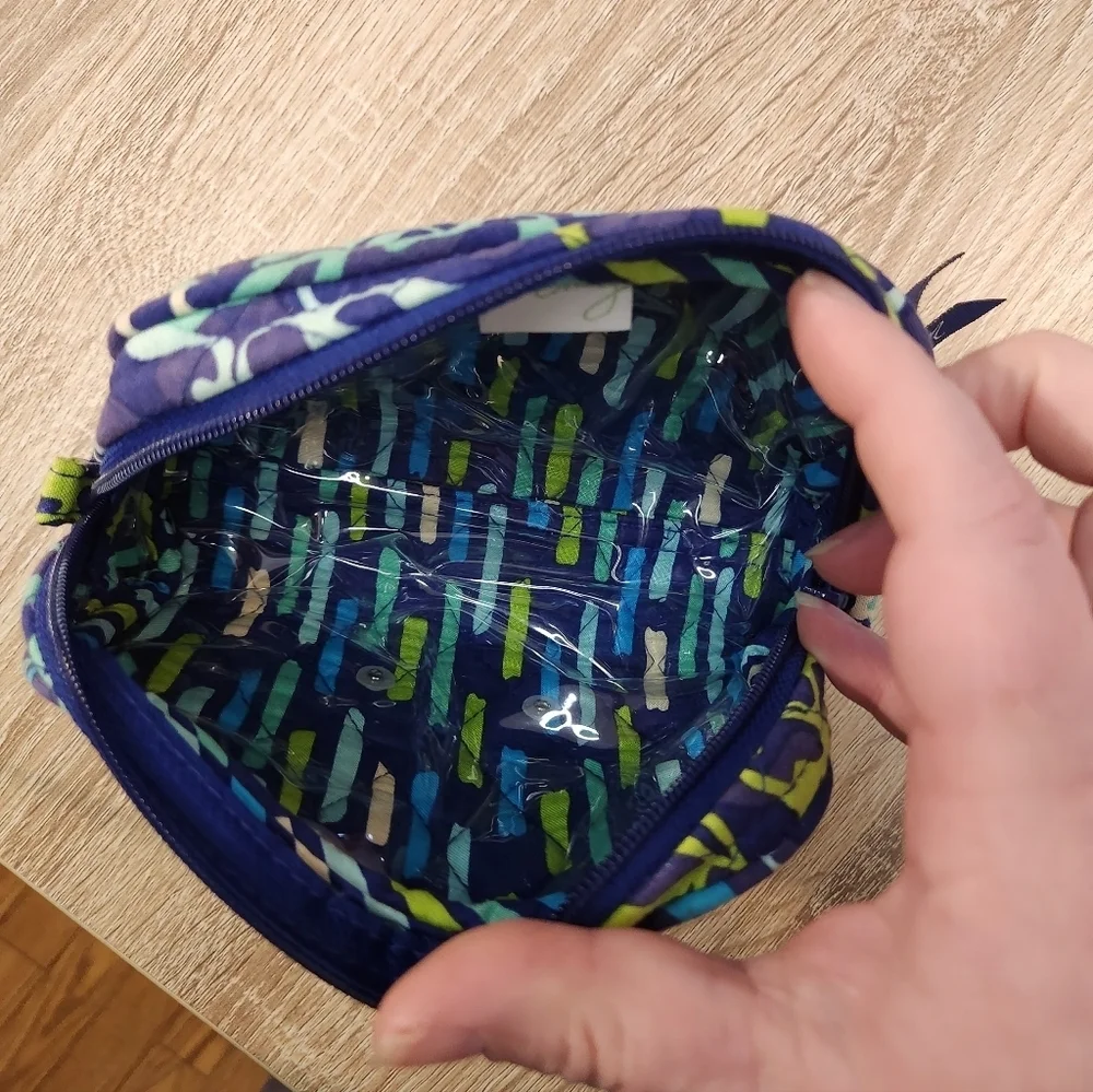Vera Bradley Quilted Pouch in Blue and Green